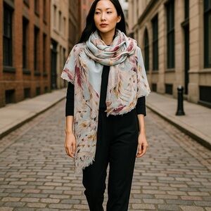 Parfois Light weight Feather Patterned scarf 🧣
